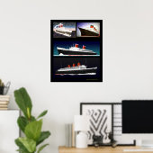 Poster Les célèbres Ocean Liners (Bureau à domicile)
