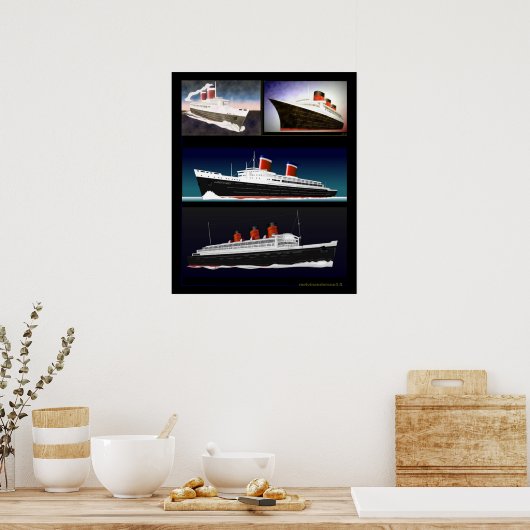 Poster Les célèbres Ocean Liners (Cuisine)