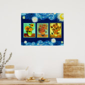 Poster Les célèbres tournesols de Van Gogh (Cuisine)