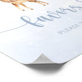 Poster Les cerfs d'hiver en argent bleu (Coin)