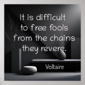 Poster Les Chains qu'ils révérent - citation de Voltaire (Devant)