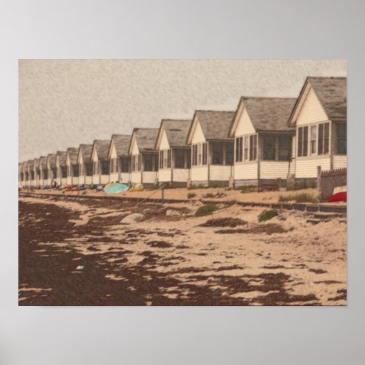 Poster Les chalets sur la plage (Devant)
