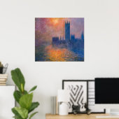 Poster Les Chambres du Parlement de Monet, coucher du sol (Bureau à domicile)