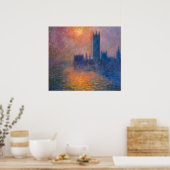 Poster Les Chambres du Parlement de Monet, coucher du sol (Cuisine)