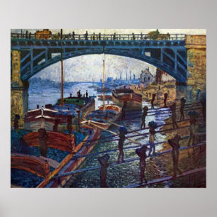Poster Les Charbonniers par Claude Monet