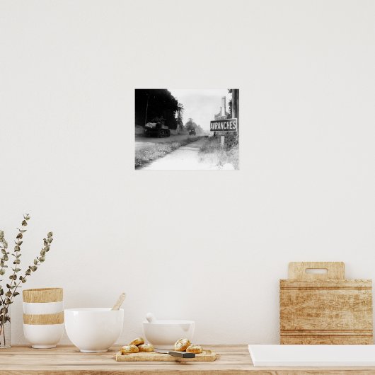 Poster Les chars américains à Avranches France Seconde Gu (Cuisine)