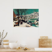 Poster Les chasseurs dans la neige par Pieter Brueghel (Cuisine)