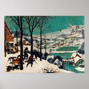 Poster Les chasseurs dans la neige par Pieter Brueghel