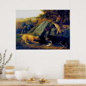 Poster Les chasseurs de lapins Thomas Hewes Hinckley 1850 (Cuisine)