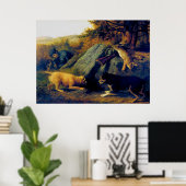 Poster Les chasseurs de lapins Thomas Hewes Hinckley 1850 (Bureau à domicile)