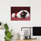 Poster Les chatons dorment ensemble en casquette de Noël (Bureau à domicile)