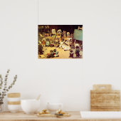 Poster Les chatons d'une école de chat, Louis Wain (Cuisine)