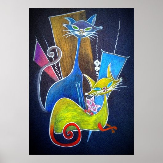 Poster Les chats (Devant)