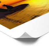 Poster les chats d'île à l'affiche du coucher du soleil (Coin)