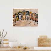 Poster Les chats fumeurs de Louis Wain (Cuisine)