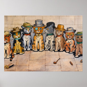 Poster Les chats fumeurs de Louis Wain