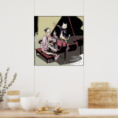 Poster Les Chats Régissent Tout Même L'Affiche De Piano (Cuisine)