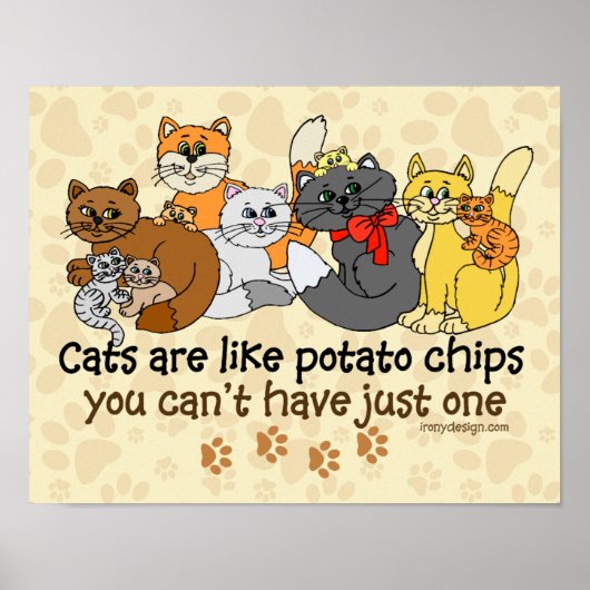 Poster Les chats sont comme des chips (Devant)