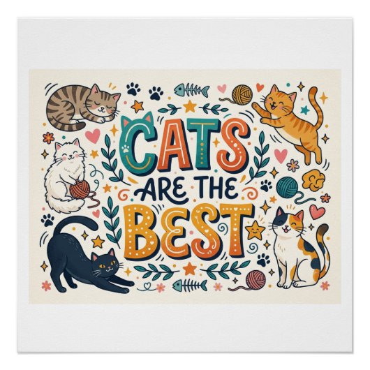 Poster Les chats sont les meilleurs (Devant)
