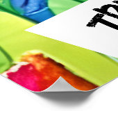 Poster Les chats sont ma tribu | Chat orange et fleurs (Coin)