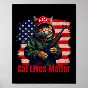 Poster Les chats vivent un problème amusant Trump 2024 Tr