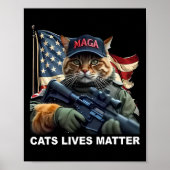 Poster Les chats vivent un problème drôle Trump 2024 Chat (Devant)
