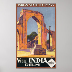 Poster Les chemins de fer de l'État indien visitent l'Ind
