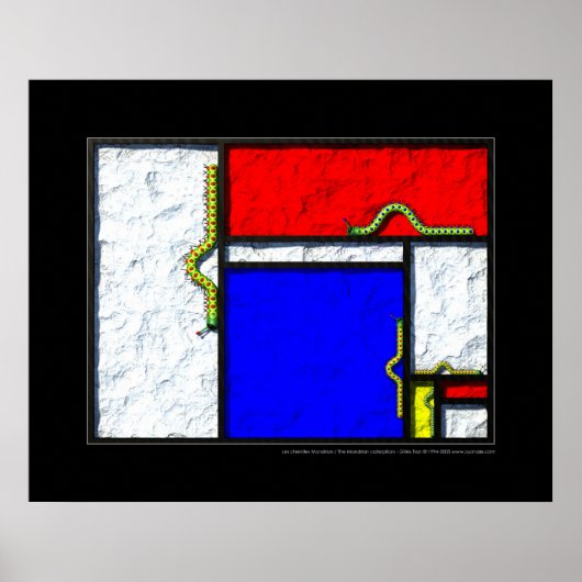 Poster Les chenilles de Mondrian (Devant)