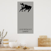 Poster Les Chevaux Motivationnels Vivent Sans Limites (Cuisine)