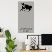Poster Les Chevaux Motivationnels Vivent Sans Limites (Bureau à domicile)