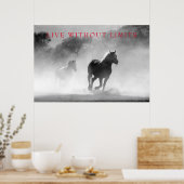 Poster Les Chevaux Motivationnels Vivent Sans Limites (Cuisine)