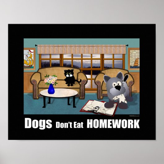 Poster Les chiens ne mangent pas les devoirs (Devant)