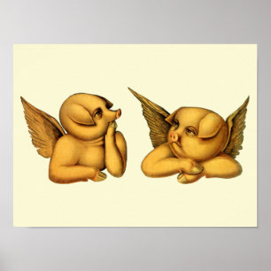 Poster Les Chiens Volants Avec Les Ailes Imaginaires Les