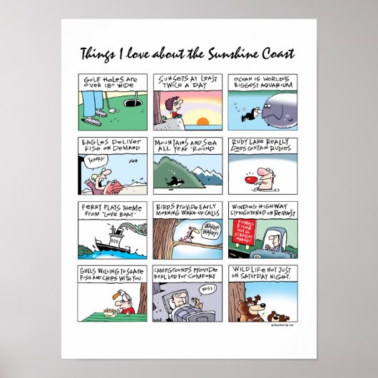 Poster Les choses que j'aime de la Sunshine Coast, C.-B. (Devant)