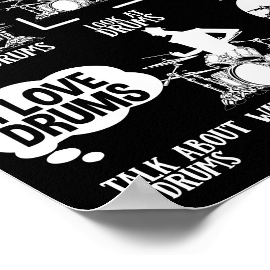 Poster Les Choses Que Je Fais Dans Mon Drummer Musicien D (Coin)