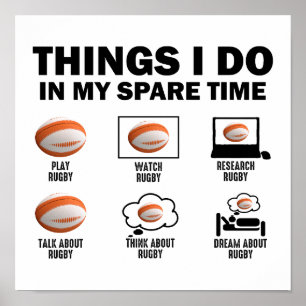Poster Les Choses Que Je Fais Dans Mon Rugby De Temps De