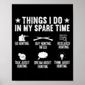 Poster Les Choses Que Je Fais Dans Mon Temps Libre Chasse (Devant)