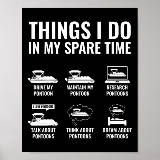 Poster Les Choses Que Je Fais Dans Mon Temps Libre Drôle (Devant)