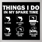 Poster Les Choses Que Je Fais Dans Mon Temps Libre Pêche (Devant)