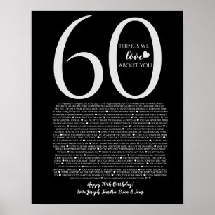 Poster les choses que nous aimons chez vous 90,80 70, 60,