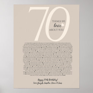 Poster les choses que nous aimons chez vous 90,80 70, 60,