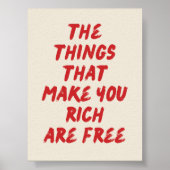 Poster Les choses qui vous rendent riche sont gratuit Pos (Devant)