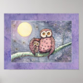 Poster Les Chouettes et la Lune (Devant)