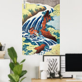 Poster Les chutes de lavage à cheval Yoshitsune (Bureau à domicile)