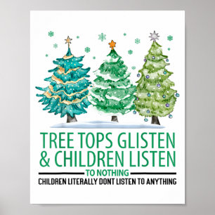 Poster Les cimes des arbres brillent et les enfants n'éco