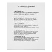 Poster Les cinq engagements pour une vie loyale (Devant)