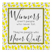 Poster Les citrons 🍋 gagnants ne cessent jamais de citer (Devant)