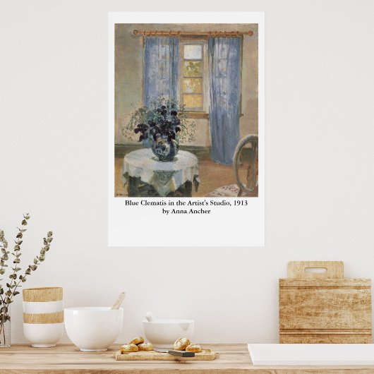 Poster Les Clematis bleus d'Anna Ancher dans le Studio de (Cuisine)