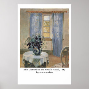 Poster Les Clematis bleus d'Anna Ancher dans le Studio de