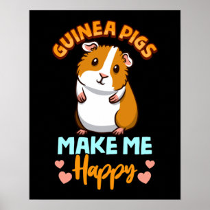 Poster Les Cochons De Guinée Adorables Me Rendent Heureux